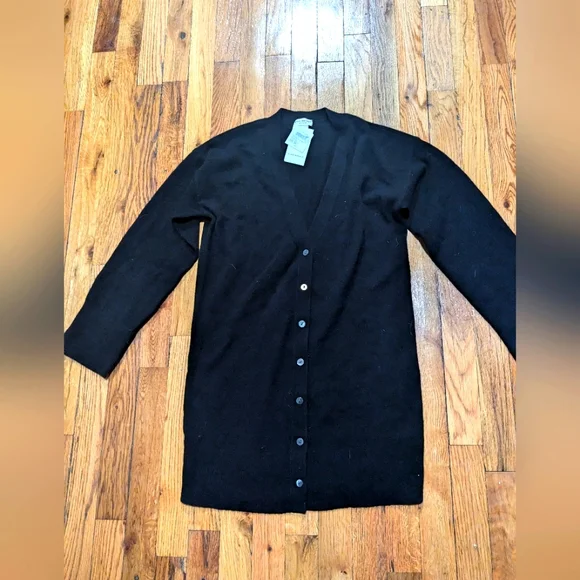 Club Monaco NWT XXS Black Lofty Cashmere Cardigan